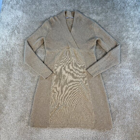 Athleta Dresses & Skirts - Athleta Women Merino Wool Neck V Neck Long Sleeve Sweater Dress Sz M Petite F418